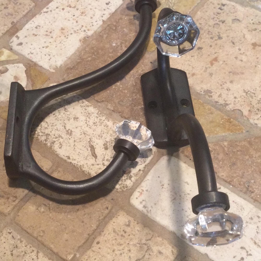 2 Vintage glass knob hooks - Picture 7 of 12